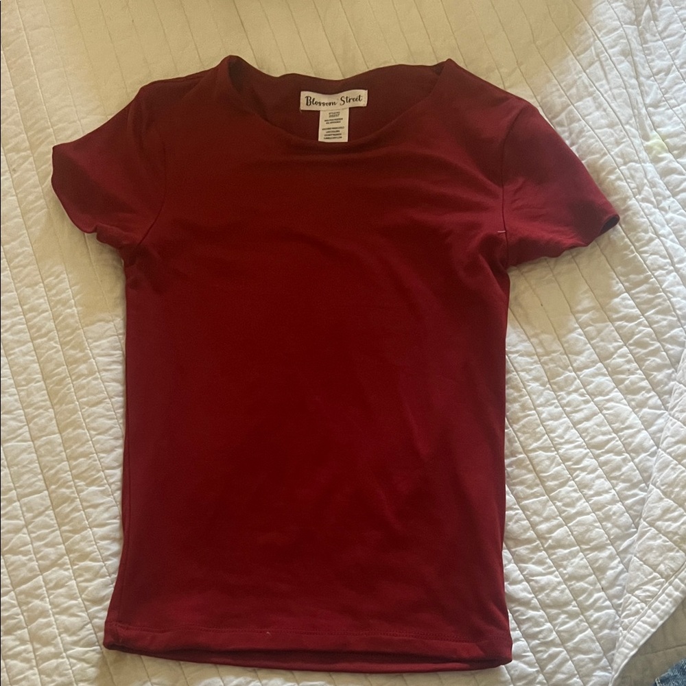 Chic Red Short Sleeve Top